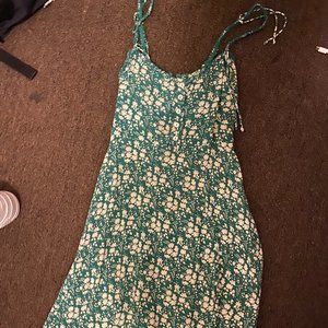 for love and lemons Green and White Flowered Dress